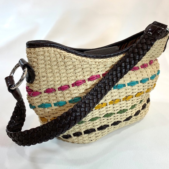 tan woven purse